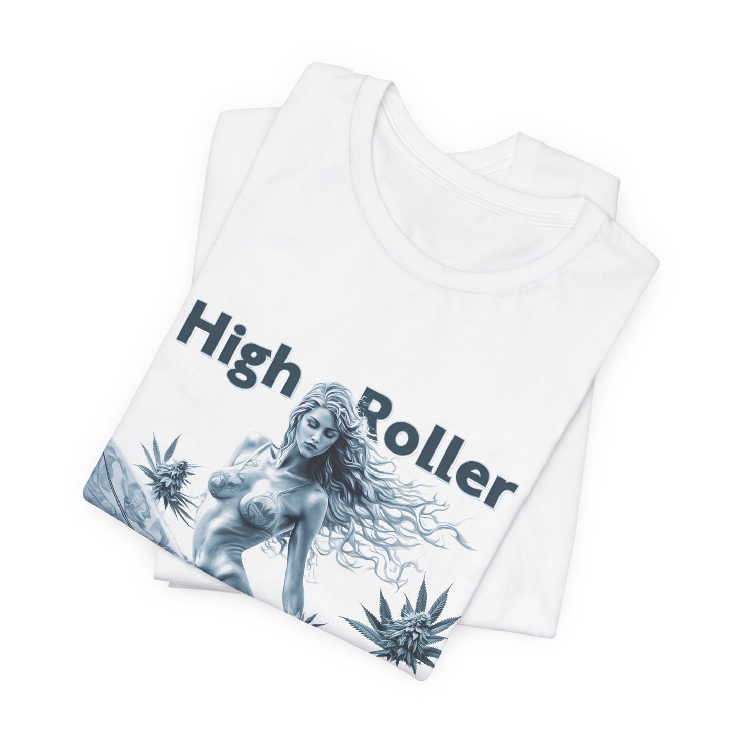 Chrome Wave Goddess Tee - Premium Airlume Cotton Cannabis Culture Surf Art