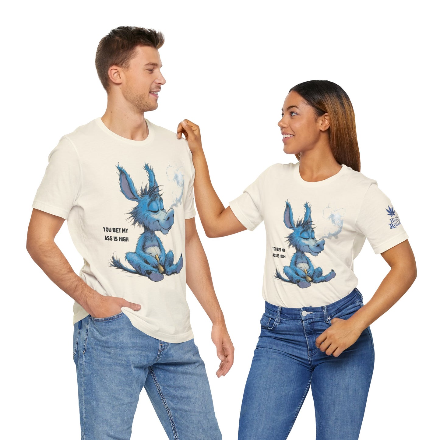 Blue Donkey Tee - Premium Airlume Cotton Cannabis Culture Humor Cartoon Art