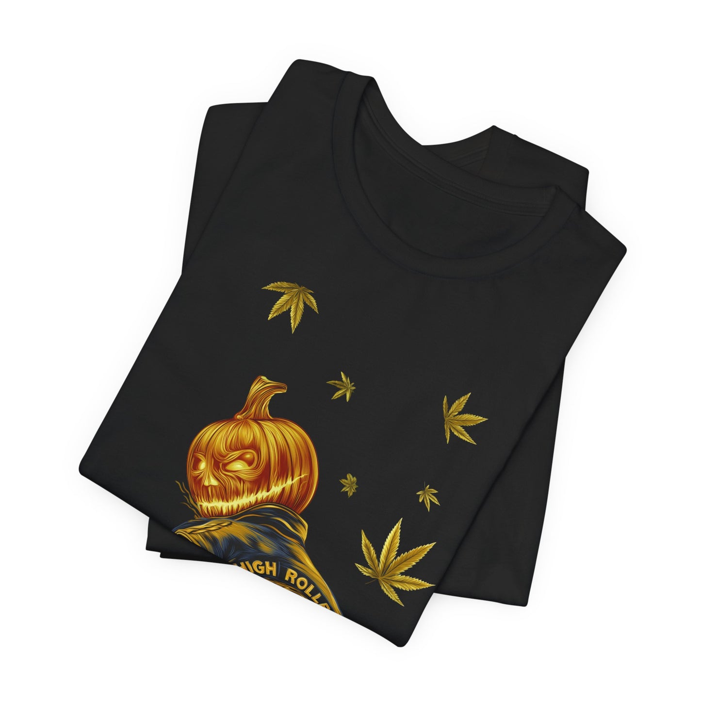 Pumpkin Head HIGH ROLLER Halloween T-Shirt - Premium Cannabis Culture Apparel