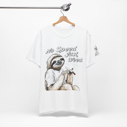 Slow Motion Tee - Premium Airlume Cotton Cannabis Culture Sloth Humor Art