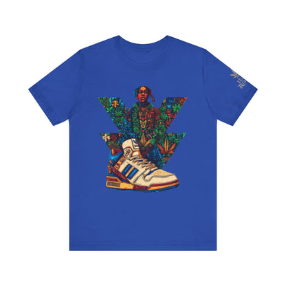 High Roller Trefoil Cannabis Sneaker T-Shirt - Premium 420 Hip-Hop Sneakerhead Street Culture Botanical Art Apparel