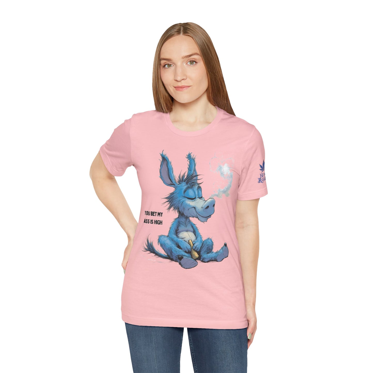 Blue Donkey Tee - Premium Airlume Cotton Cannabis Culture Humor Cartoon Art