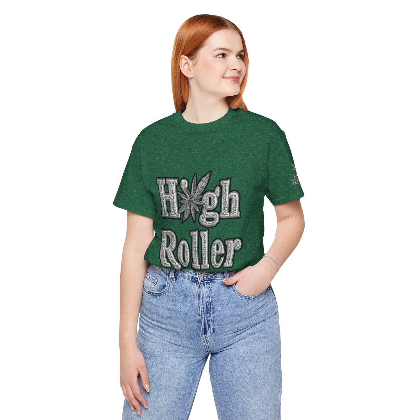 High Roller Classic Tee - Premium Airlume Cotton Cannabis Culture Ornate Typography Art