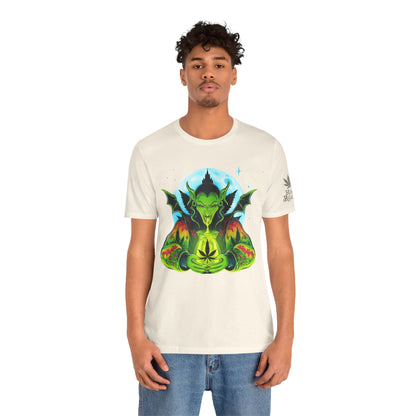 Mystic Dragon Guardian Cannabis Meditation T-Shirt - Premium Psychedelic 420 Apparel
