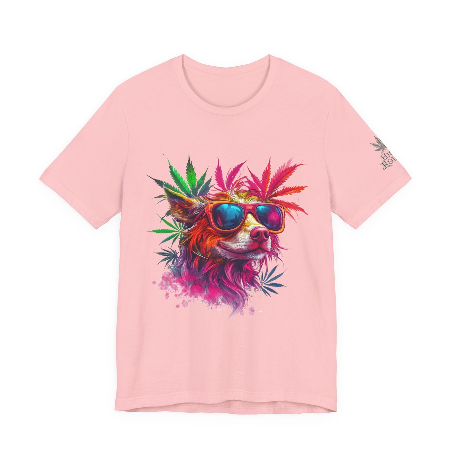 Spectrum Pup Tee - Premium Airlume Cotton Cannabis Culture Psychedelic Dog Art