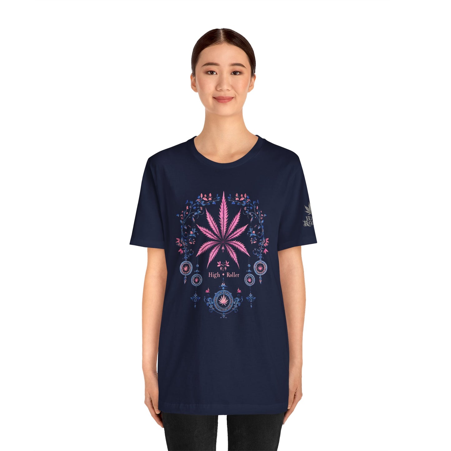 Bohemian Cannabis Mandala Tee - Floral Folk Art Design | High Roller