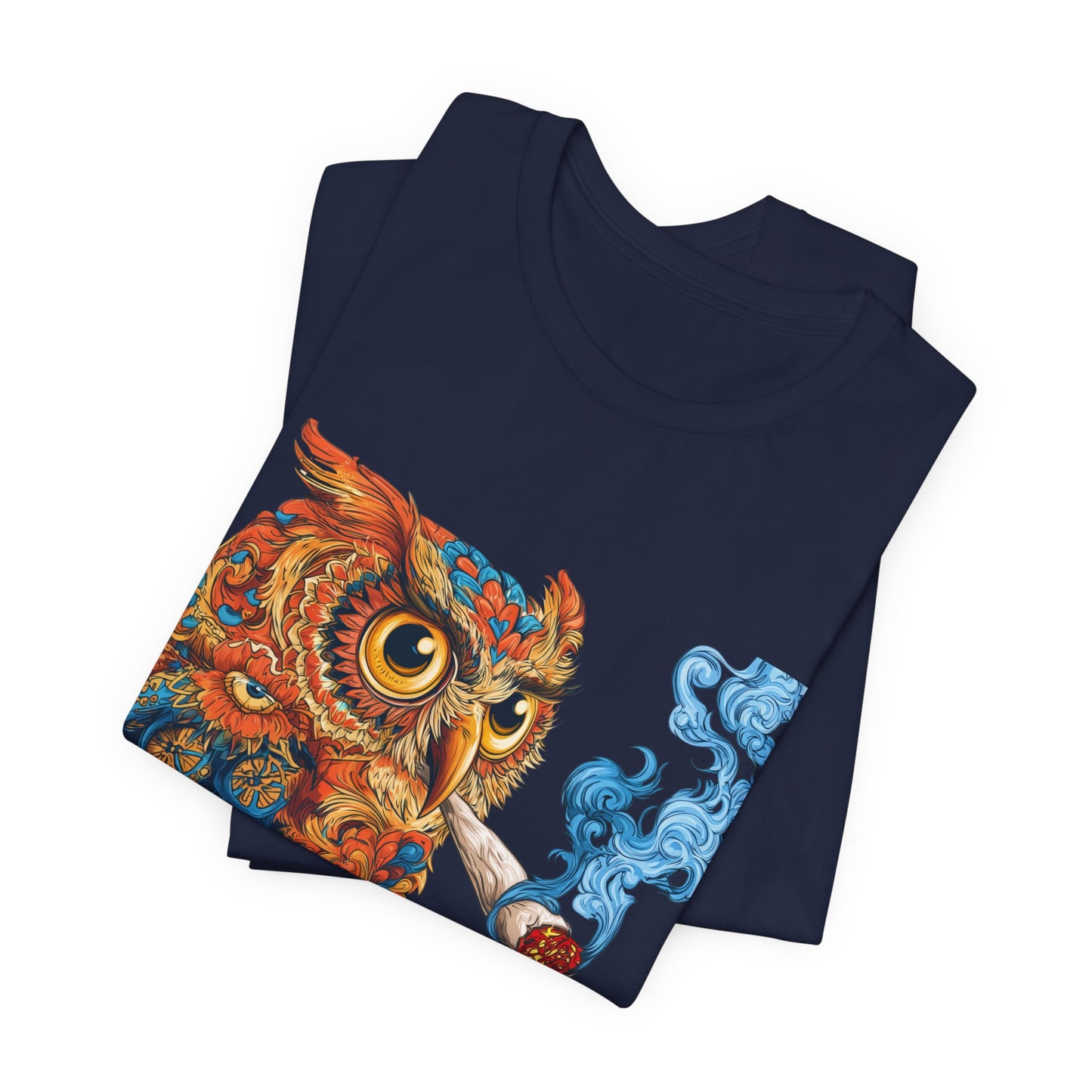 Baroque Owl Tee - Premium Airlume Cotton Cannabis Culture Ornate Bird Art
