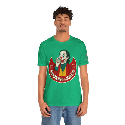 High Roller Villain T-Shirt - Premium Airlume Cotton Cannabis Joker Badge Art Tee