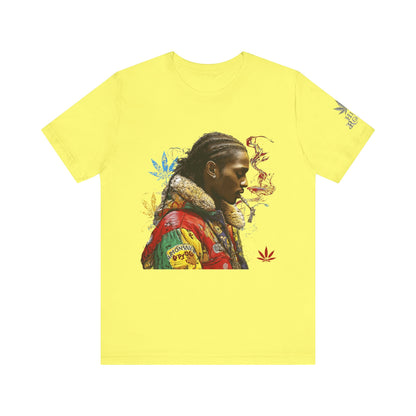 High Roller Profile Smoke Art Cannabis T-Shirt - Premium 420 Hip-Hop Portrait Street Culture Elevated Lifestyle Apparel