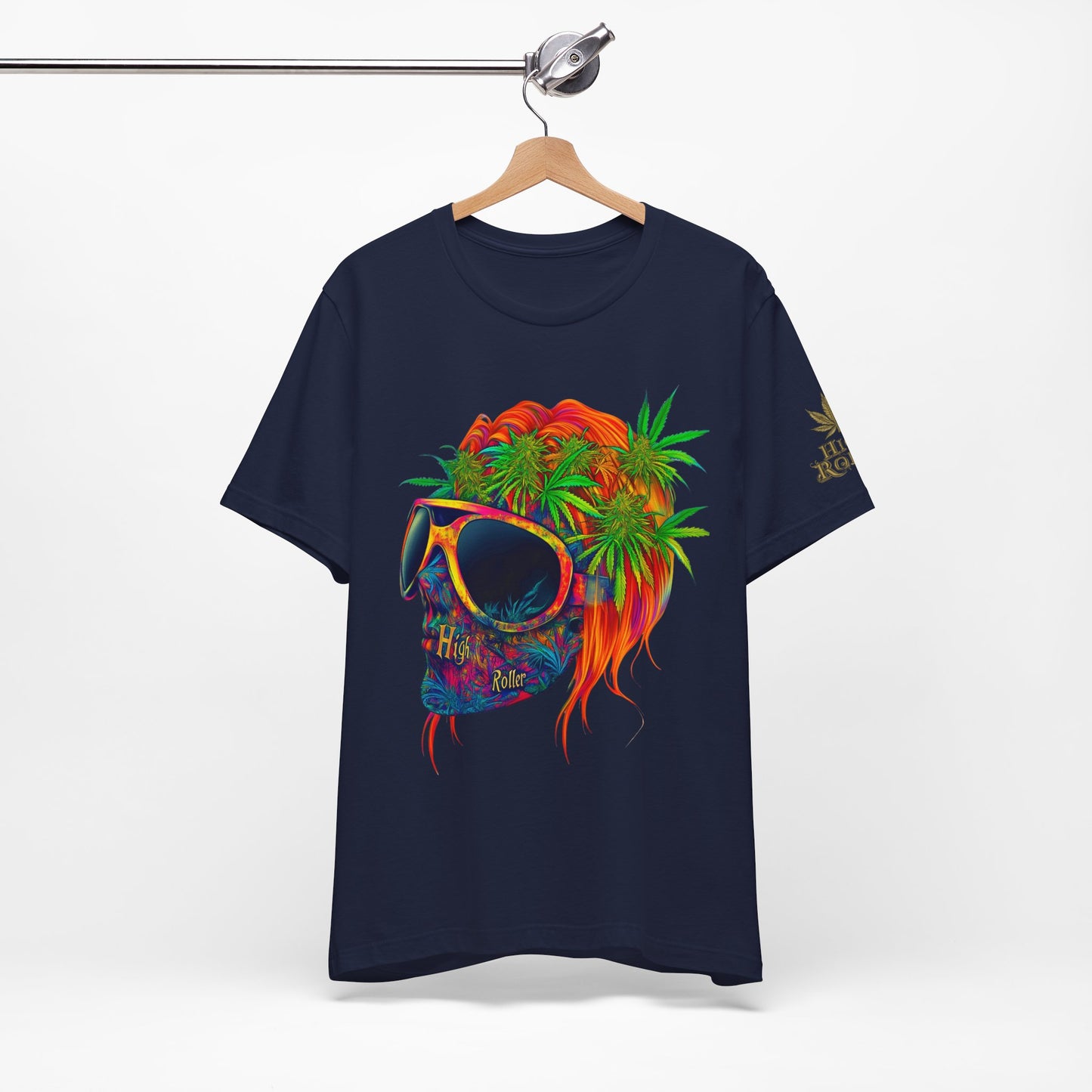 Tropical Cannabis Skull Tee - Paradise Vibes Art Design | High Roller