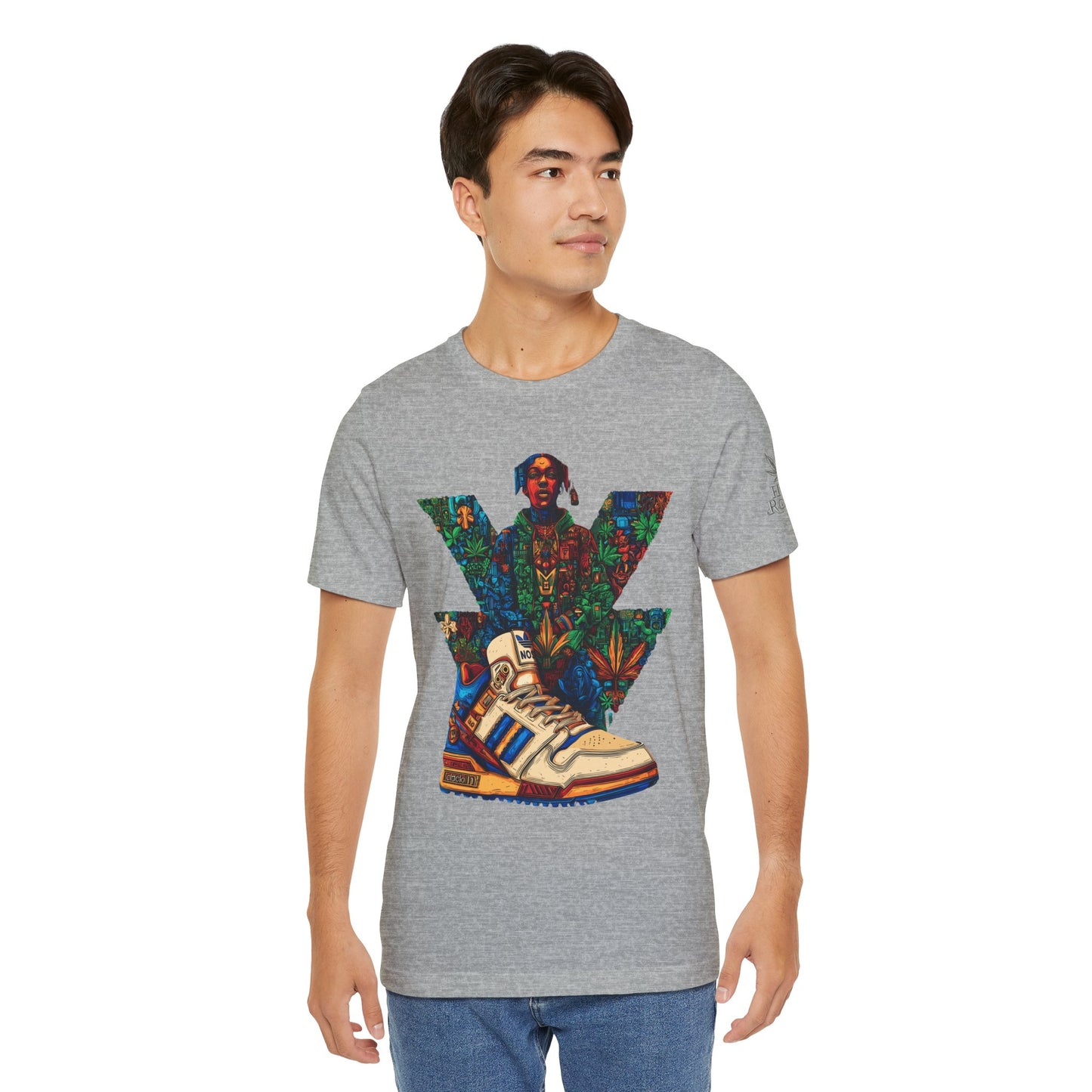 High Roller Trefoil Cannabis Sneaker T-Shirt - Premium 420 Hip-Hop Sneakerhead Street Culture Botanical Art Apparel