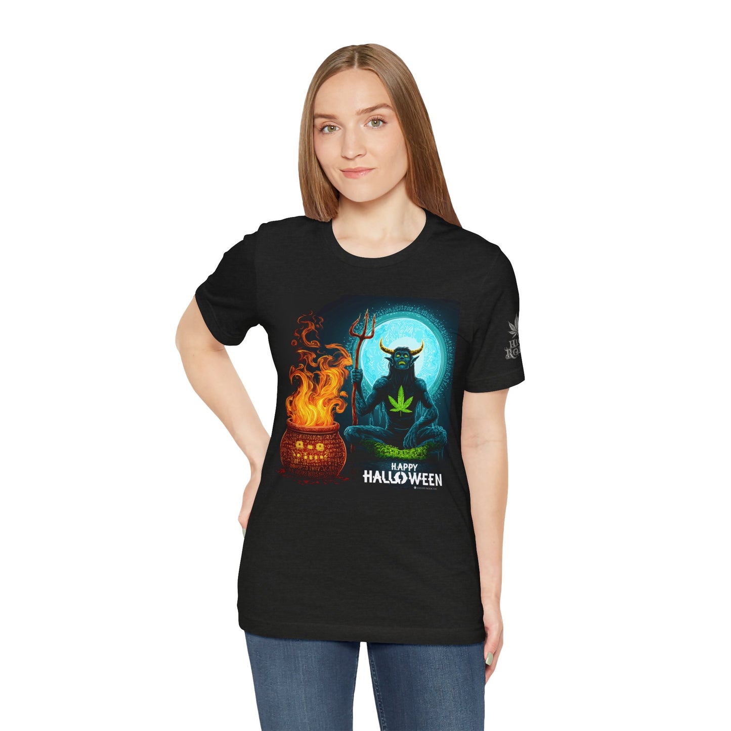 Demon Meditation HIGH ROLLER Halloween Cannabis T-Shirt - Premium Underworld Guardian Portal Master 420 Apparel