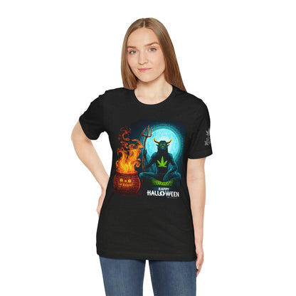 Demon Meditation HIGH ROLLER Halloween Cannabis T-Shirt - Premium Underworld Guardian Portal Master 420 Apparel