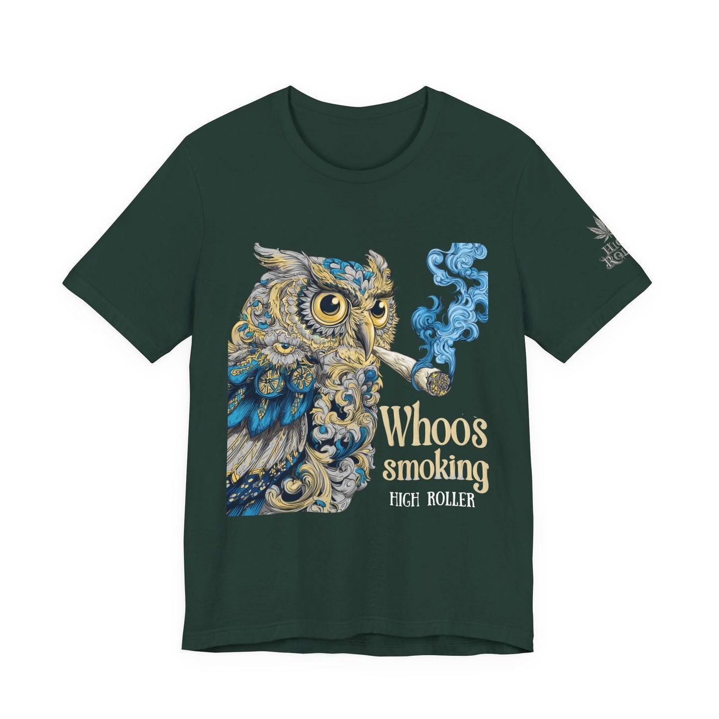 Baroque Owl Tee - Premium Airlume Cotton Cannabis Culture Ornate Bird Art