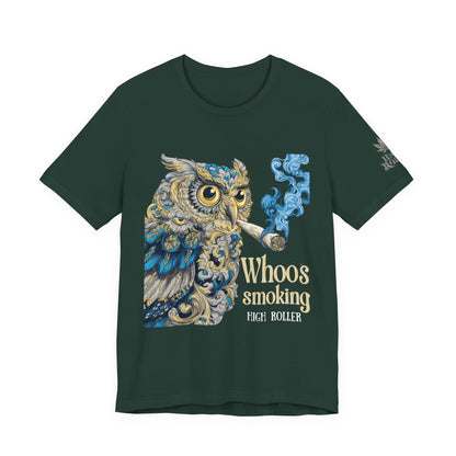 Baroque Owl Tee - Premium Airlume Cotton Cannabis Culture Ornate Bird Art