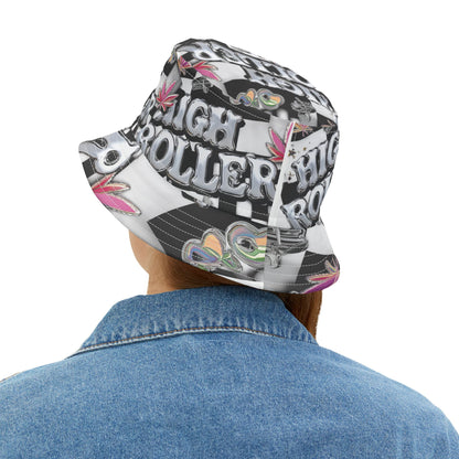 HIGH ROLLER Chrome Cyber Bucket Hat
