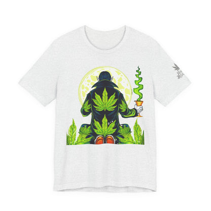 Luxury Gothic Cannabis Vampire T-Shirt - Premium Dark HIGH ROLLER Streetwear - Elevated Nocturnal 420 Fashion