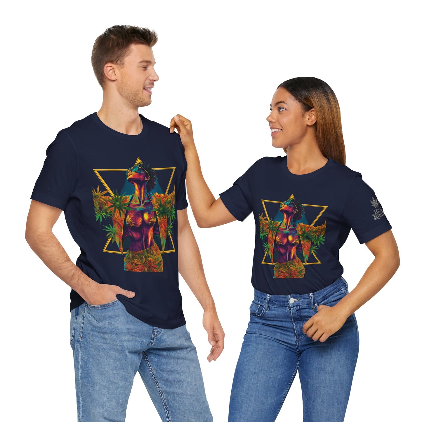 Sacred Geometry Cannabis Goddess Tee - Psychedelic Beauty Art Design | High Roller