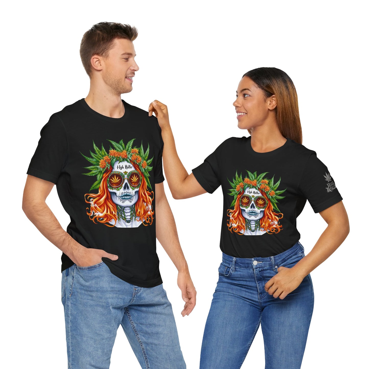 Sugar Skull Cannabis Tee - Day of Dead Art Design | High Roller