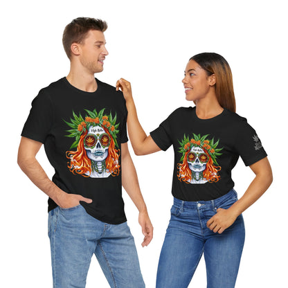 Sugar Skull Cannabis Tee - Day of Dead Art Design | High Roller