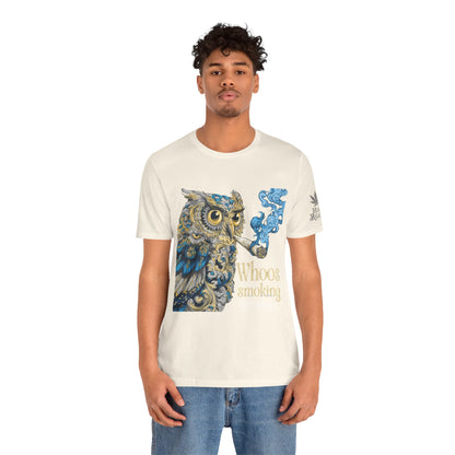 Baroque Owl Tee - Premium Airlume Cotton Cannabis Culture Ornate Bird Art