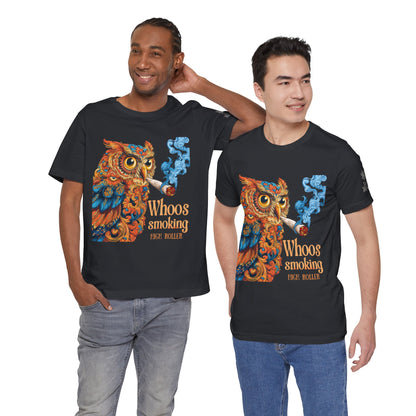 Whoos Smoking Owl Tee - Wise Cannabis Art Design | High Roller