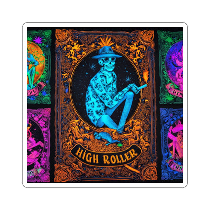 Day of the Dead Cannabis Art Sticker | High Roller Día de los Muertos | Premium Die-Cut Vinyl Decal