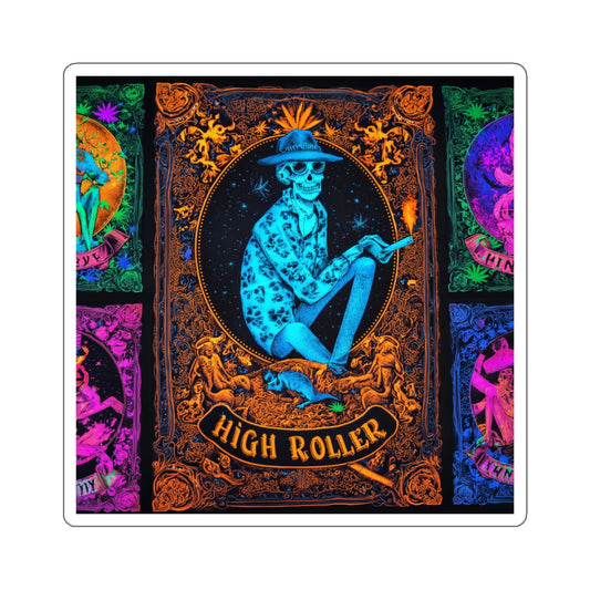 Day of the Dead Cannabis Art Sticker | High Roller Día de los Muertos | Premium Die-Cut Vinyl Decal