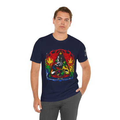 HIGH ROLLER Buddha Meditation Premium Cannabis Culture T-Shirt - Enlightenment Meets Electronic Music Luxury Streetwear