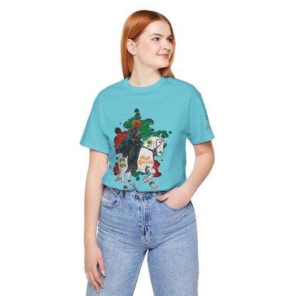 Headless Horseman HIGH ROLLER Halloween Cannabis T-Shirt - Premium Pumpkin Rider Skeletal Steed 420 Apparel