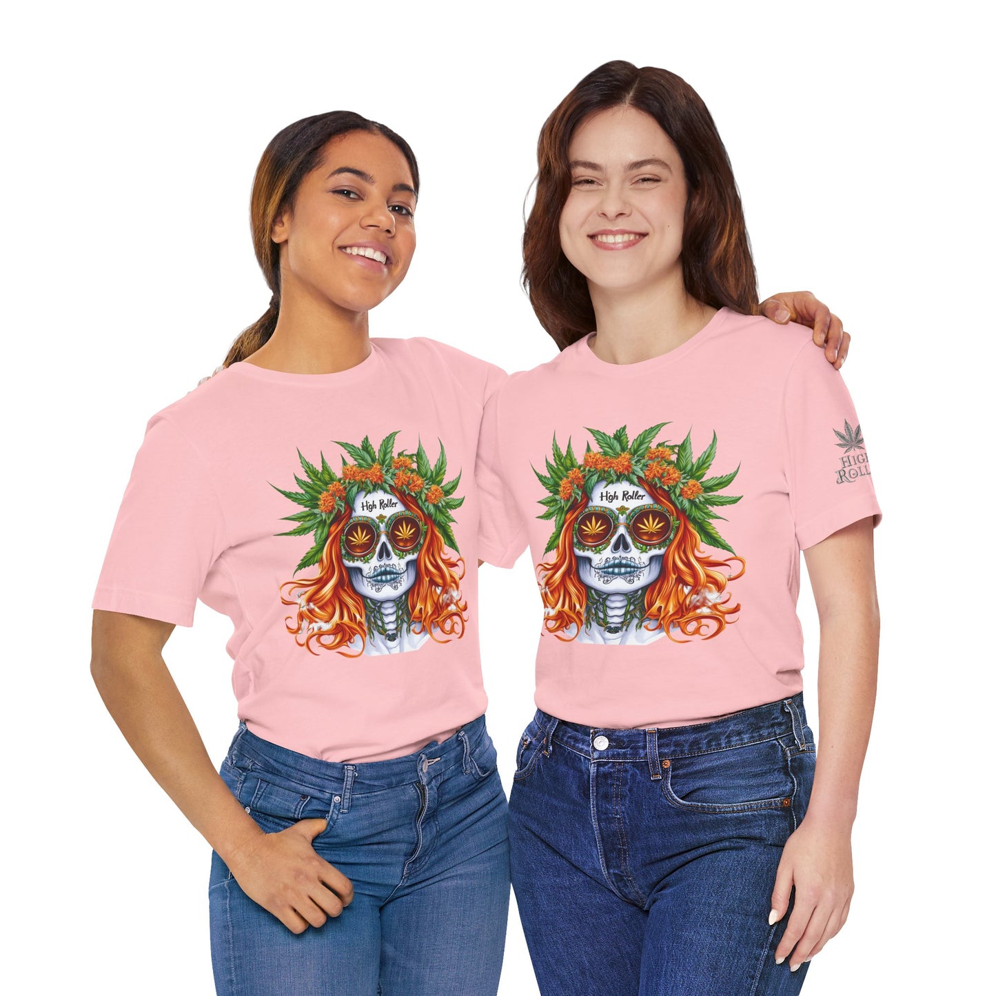 Sugar Skull Cannabis Tee - Day of Dead Art Design | High Roller