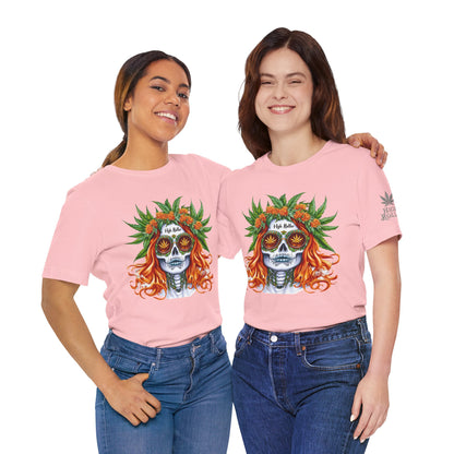 Sugar Skull Cannabis Tee - Day of Dead Art Design | High Roller