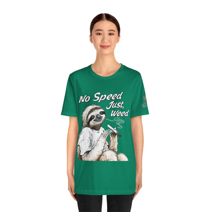 Slow Motion Tee - Premium Airlume Cotton Cannabis Culture Sloth Humor Art