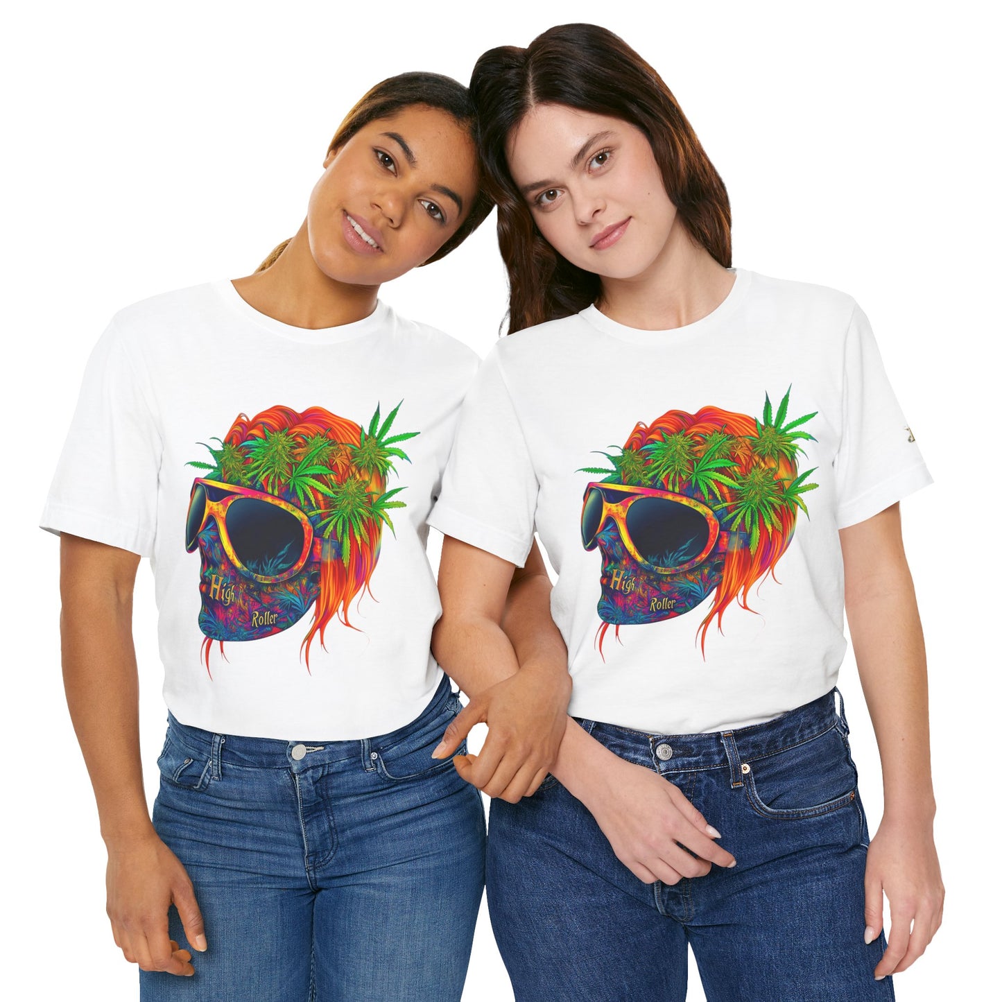 Tropical Cannabis Skull Tee - Paradise Vibes Art Design | High Roller