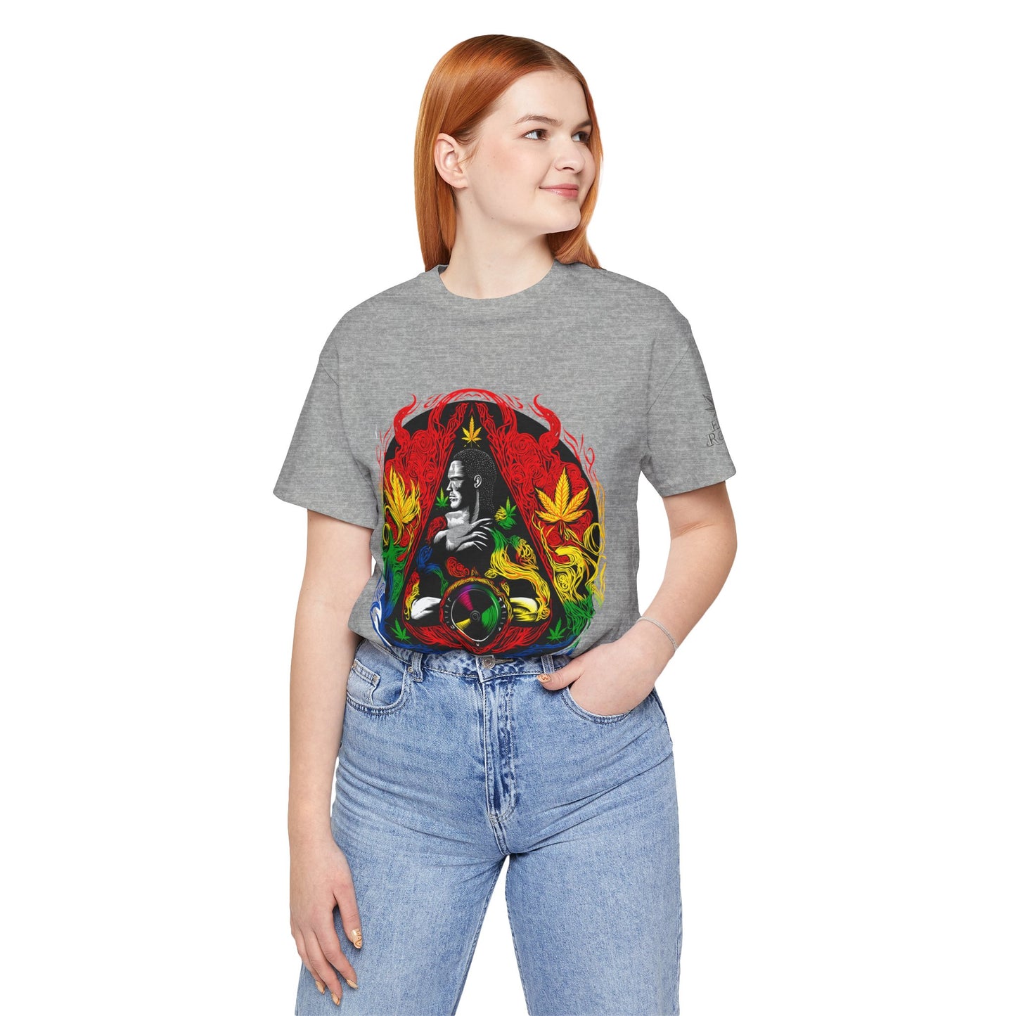 High Roller Sacred Buddha Cannabis T-Shirt - Premium 420 Spiritual Meditation Enlightenment Botanical Artistry Apparel