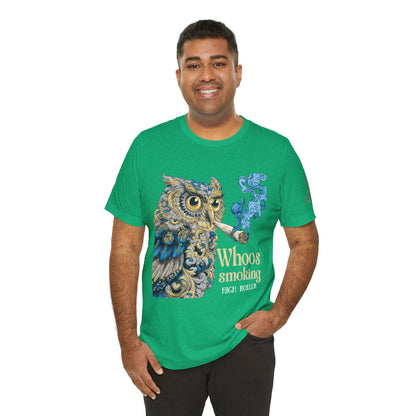 Baroque Owl Tee - Premium Airlume Cotton Cannabis Culture Ornate Bird Art