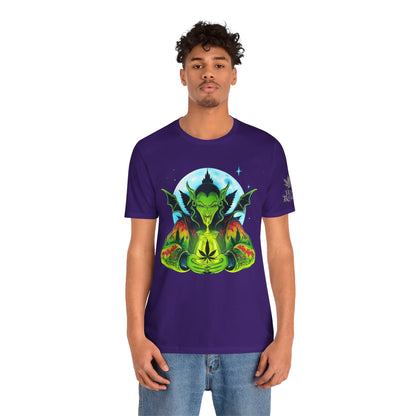 Mystic Dragon Guardian Cannabis Meditation T-Shirt - Premium Psychedelic 420 Apparel