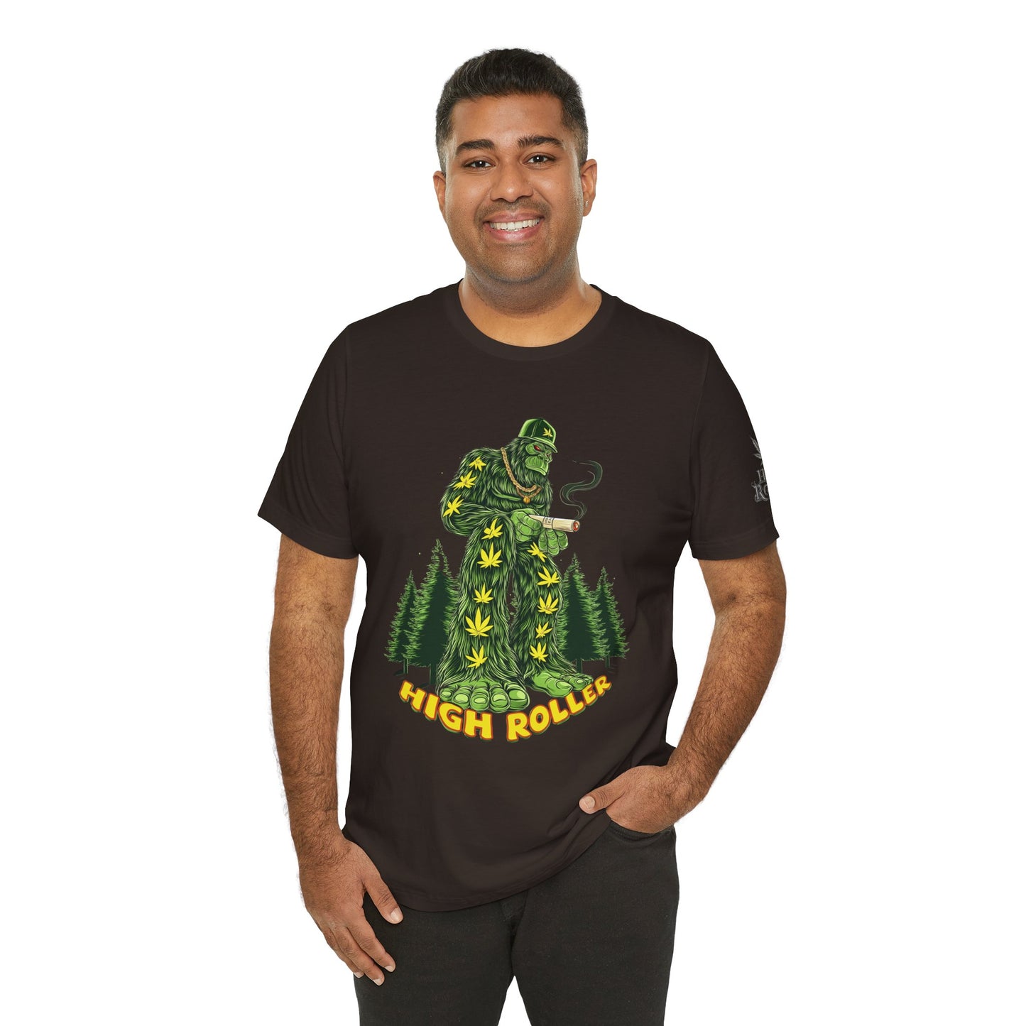 Cannabis Sasquatch Forest King T-Shirt - Premium Bigfoot 420 Lifestyle Apparel"