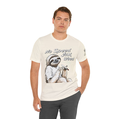 Slow Motion Tee - Premium Airlume Cotton Cannabis Culture Sloth Humor Art