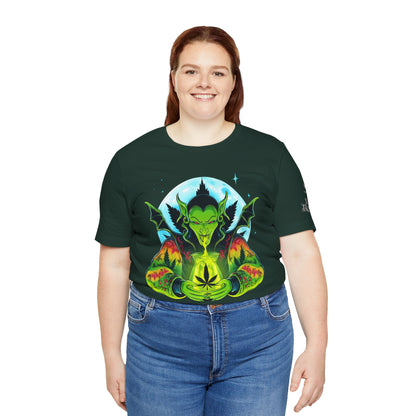 Mystic Dragon Guardian Cannabis Meditation T-Shirt - Premium Psychedelic 420 Apparel