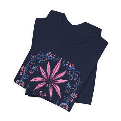 Bohemian Cannabis Mandala Tee - Floral Folk Art Design | High Roller