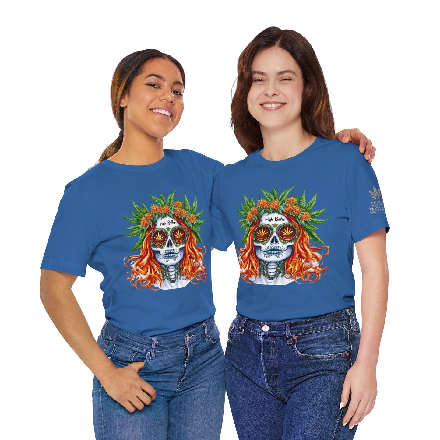 Sugar Skull Cannabis Tee - Day of Dead Art Design | High Roller