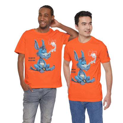 Blue Donkey Tee - Premium Airlume Cotton Cannabis Culture Humor Cartoon Art