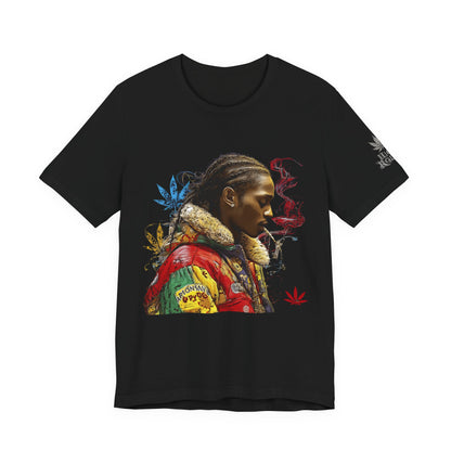 High Roller Profile Smoke Art Cannabis T-Shirt - Premium 420 Hip-Hop Portrait Street Culture Elevated Lifestyle Apparel