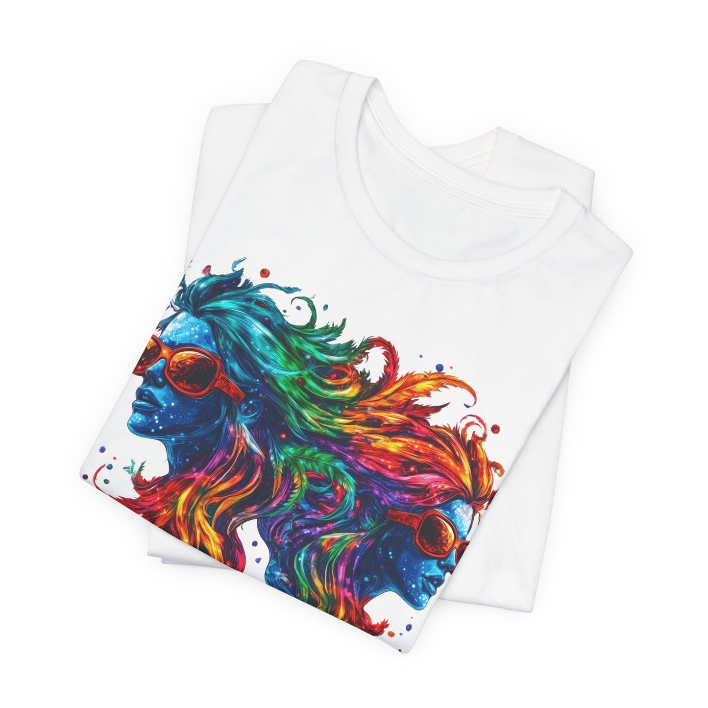 Spectrum Sisters T-Shirt - Premium Airlume Cotton Cannabis Rainbow Psychedelic Art Tee