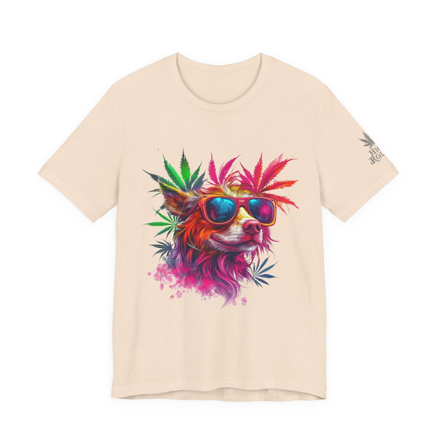 Spectrum Pup Tee - Premium Airlume Cotton Cannabis Culture Psychedelic Dog Art