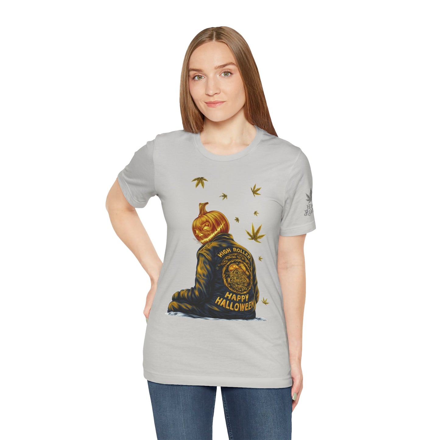 Pumpkin Head HIGH ROLLER Halloween T-Shirt - Premium Cannabis Culture Apparel