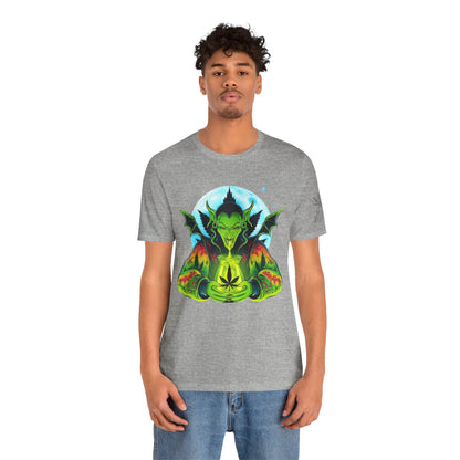 Mystic Dragon Guardian Cannabis Meditation T-Shirt - Premium Psychedelic 420 Apparel