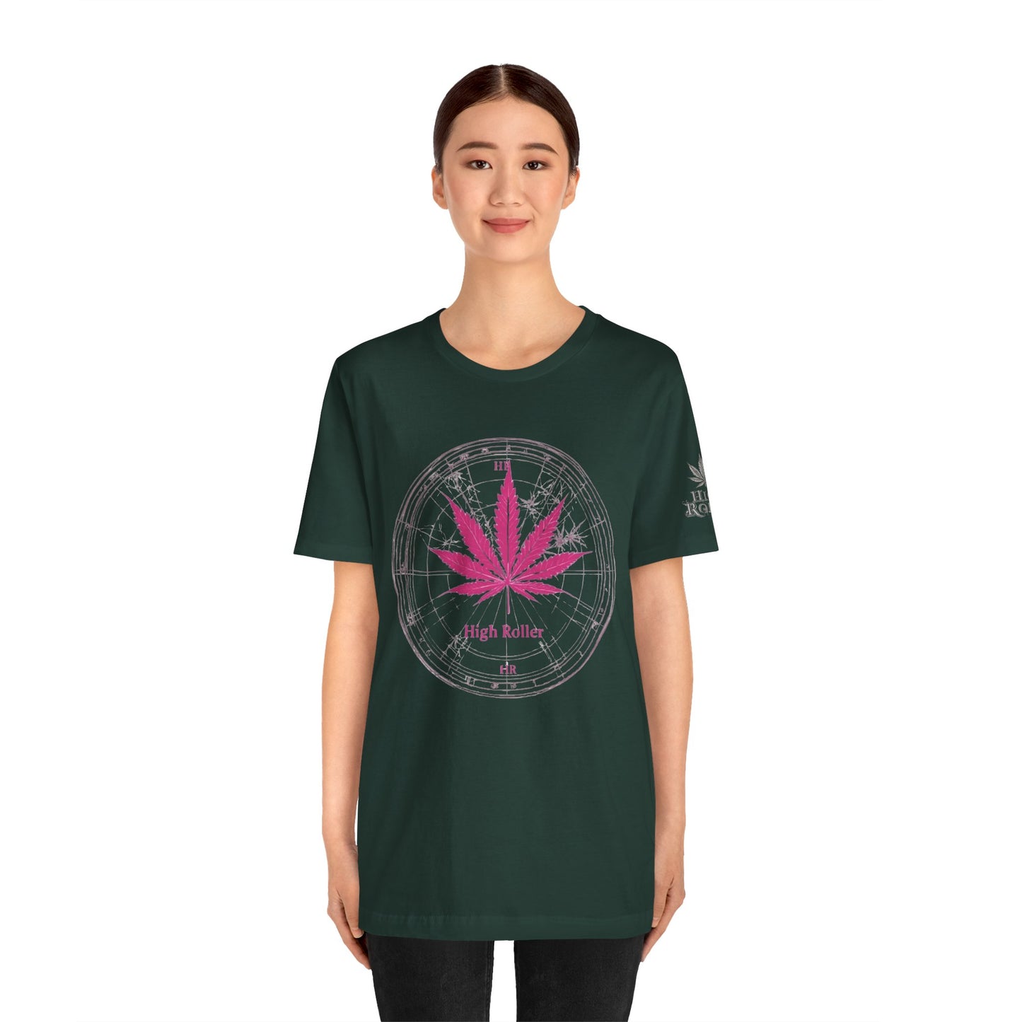 True North Tee - Premium Airlume Cotton Cannabis Culture Compass Navigation Art