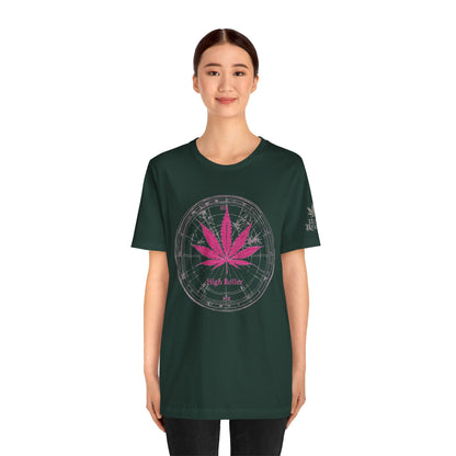 True North Tee - Premium Airlume Cotton Cannabis Culture Compass Navigation Art